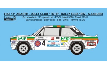 Decal –  Fiat 131 Abarth "Totip" - Rallye Elba / R.A.C.E. Rally 1982 - Zanussi / Bernacchini